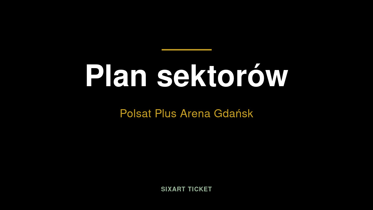 Schemat sektorów Polsat Plus Arena Gdańsk — cztery trybuny z oznaczeniami A-D i centralna płyta boiska